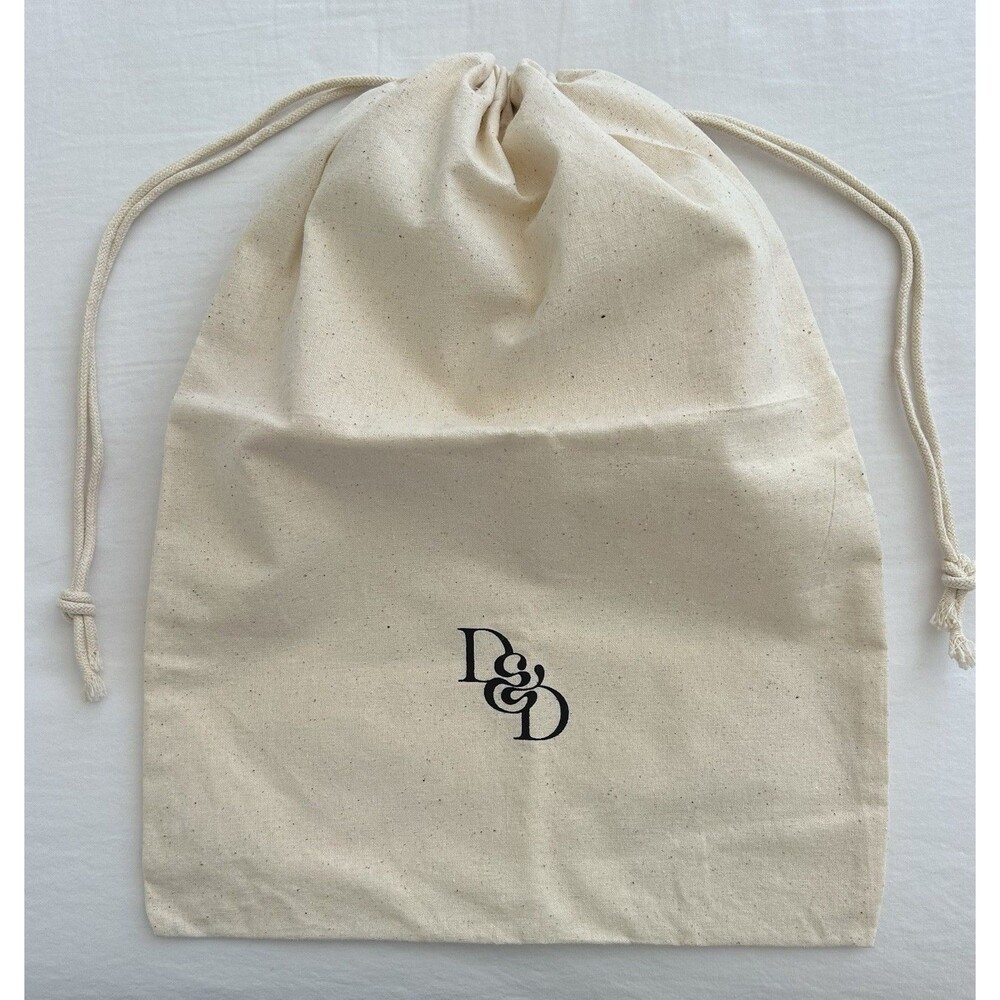 D&D Monogram Canvas Dust Bag / Drawstring Storage Pouch - Large 14" x 10"- Good